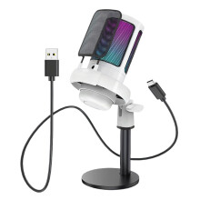 USB propelled Computer Voice Receiver With glowing Lights-White