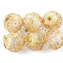 Ensemble de 6 boules de Noël dorées