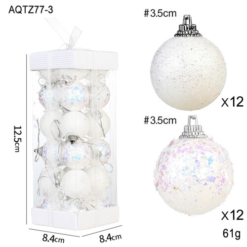 Ensemble de boules de Noël Viflosae en plastique transparent