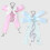 Stylish Star Pattern Bowknot Dot Musical Note Keyring-Pink 2