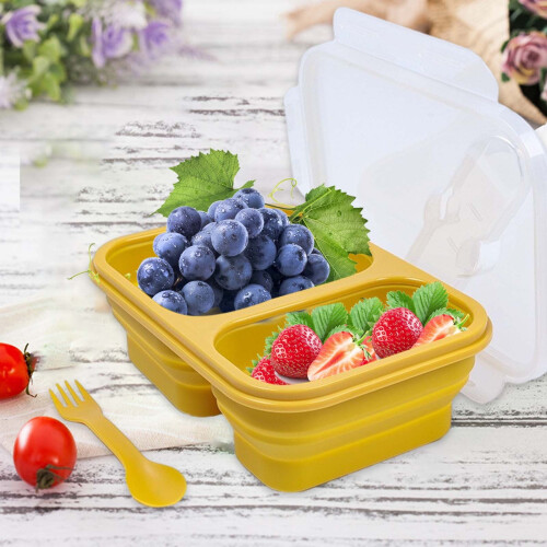 Viflosae Bento Box Wiederverwendbare Silikon Faltbare Lunchbox Set