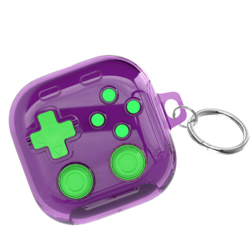 Shockproof Bumper Hard Case For Buds 4 With Stand-Purple