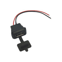Prise femelle USB2.0 avec fils à souder, prise femelle-Noir 2p