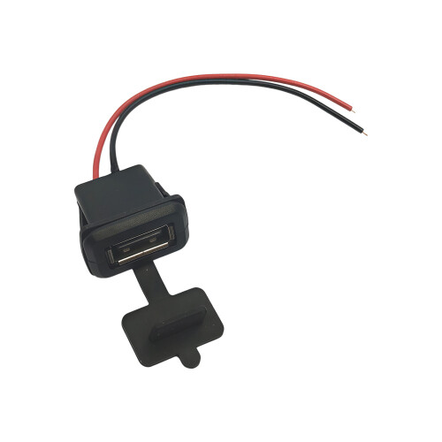 Small USB2.0 Female Solder Type Waterproof Design-Black 2p