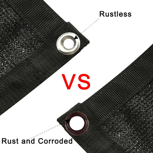 Toile d'ombrage noire 70 % anti-UV avec œillets 1