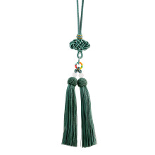 Porte-clés tissé avec pompons à nœud chinois,-Parfumé l'automne