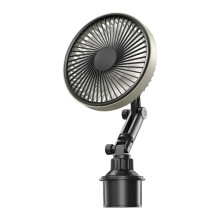 Flexible Cup Mounted Small Fan Car Use Cooling Fan-Black