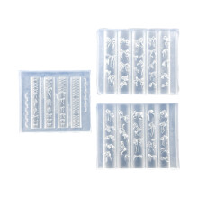 Moule élastique en silicone floral 3D pour les dessins d’ongles