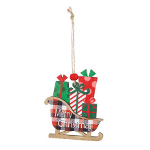 Décoration de sapin de Noël en bois : voiture et vieil homme (2 pièces)