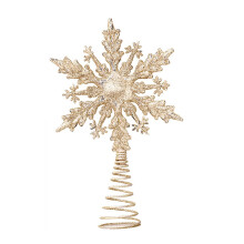 Décoration de sapin de Noël flocon de neige étoile blanche et dorée (1 pièce)