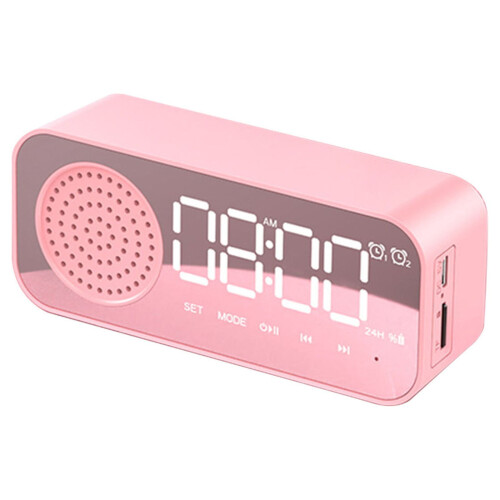 Réveil numérique Jacenvly avec haut-parleur Bluetooth et LED
