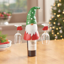 Juego de soporte para botellas y vasos de Papá Noel navideño (1 pieza)