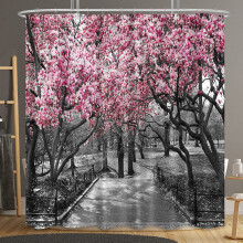 Cherry Blossom Shower Curtain Pink Gray72x72Inch