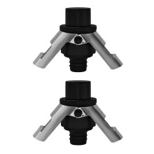 Bouchon de champagne en acier inoxydable avec pompe, noir, lot de 2