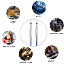 Instrument Lead 6.35mm Mono Male Blue 1m