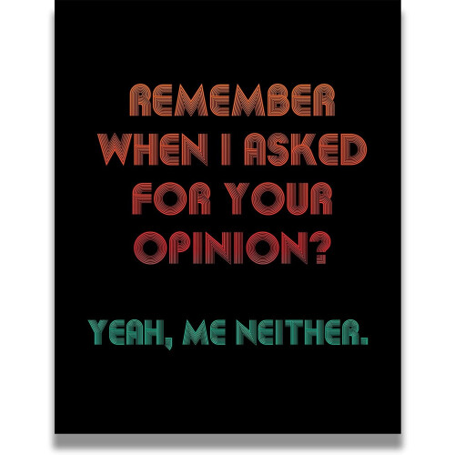 Remember When I Asked For Your Opinion Wall Art12x16