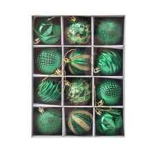 Boules de Noël décoratives de 6 cm, lot de 12 pièces peintes