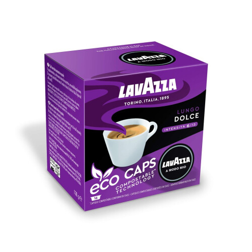 Lavazza A Modo Mio Lungo Dolce Coffee Capsules (4 Packs of 2