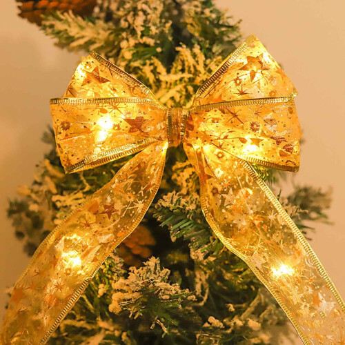 Weihnachts-LED-Lichterkette, dekorative Schleife, 10 m