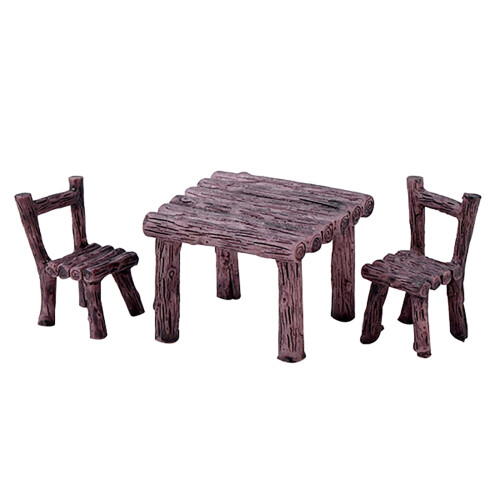 Conjunto de Miniaturas de Jardim de Fadas com Mesa e Cadeiras 3