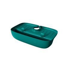 Escurridor de grifo de cocina con soporte para esponja y rejilla de alambre.