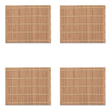 Manteles individuales cuadrados de bambú, madera natural, 4 unidades