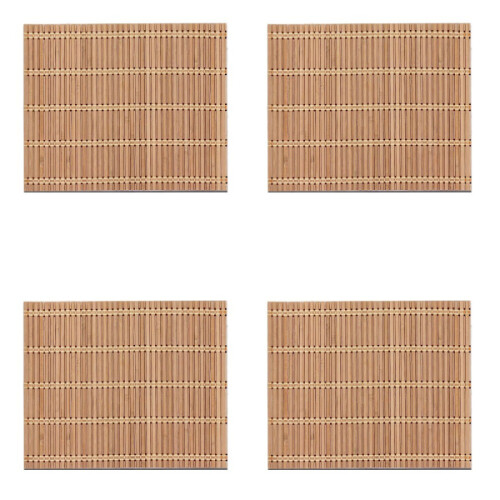 Sets de table carrés en bambou naturel (4 pièces)