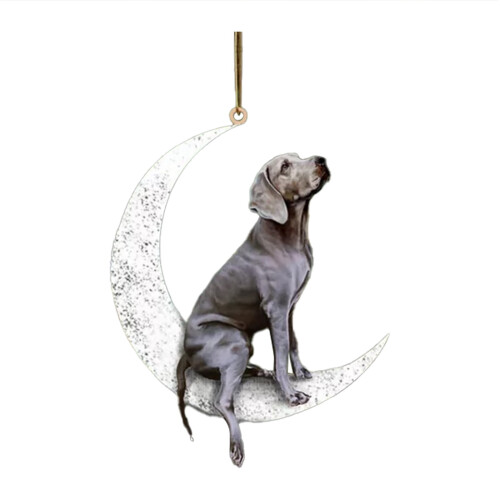 Pendentif lune chien de Noël noir