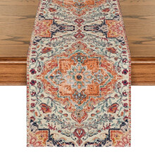 Caminho de mesa estilo boho campestre, 108 x 13 polegadas