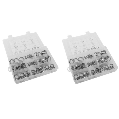 Fascetta stringitubo a singolo orecchio in acciaio inox, 160 pezzi, 6–23,6 mm