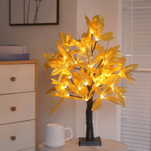 Ornement de Noël lumineux LED en bouleau blanc représentant un arbre de la richesse