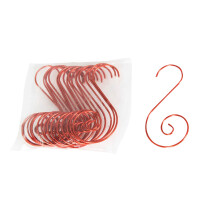Harliver S-shaped Christmas ornament hooks red 20 pack