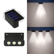 FloHua solar buitenwandlamp met 3 LED's voor in de tuin