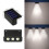 Luminária de parede externa solar FloHua com 3 LEDs para pátio. 1