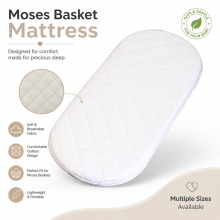 ( 72 x 26 x 4 cm ) FEELIT Extra Thick Baby Moses Basket Mattress Soft Cushioned Breathable & Lightweight Oval Shaped All UK Sizes