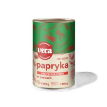 Papryka czerwona konserwowa w paskach, w zalewie 4250/2300 g Vera