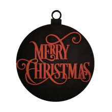 Plaque de porte de Noël en bois noir rouge blanc 1 pièce