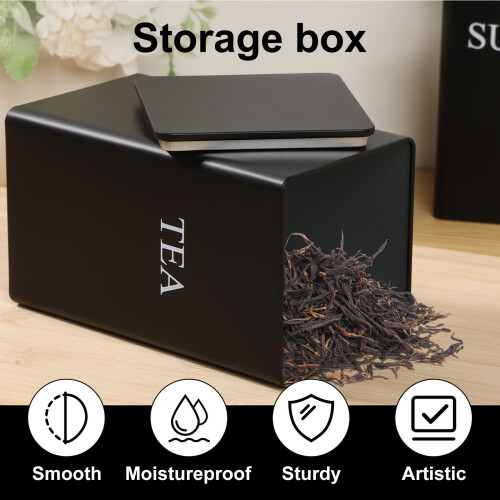 金属茶叶咖啡糖罐套装 密封防潮 3件 2