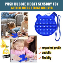 Alphabet Fidget Toy Blue Silicone