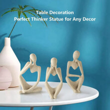 Ensemble de statues minimalistes abstraites en grès neutre (1 pièce)