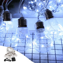 Guirlande lumineuse solaire d'extérieur, 10 ampoules à filament LED