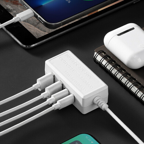 Compacte USB C Hub Splitter-oplaadbasis met dubbele USB- en-1m 2