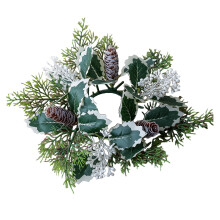 Harliver Christmas candle rings white wreaths set