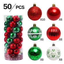 Red Gold Christmas Ball Ornaments 50 pcs