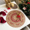 Kerstplacemats rond geweven rood sneeuwvlok rendier 1