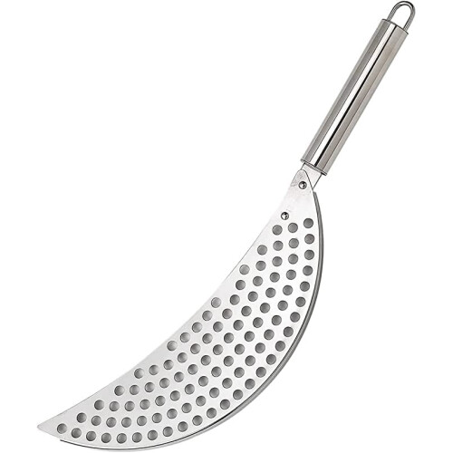 Escorredor de panelas manual em aço inoxidável de 23 cm (9 polegadas), 1 peça