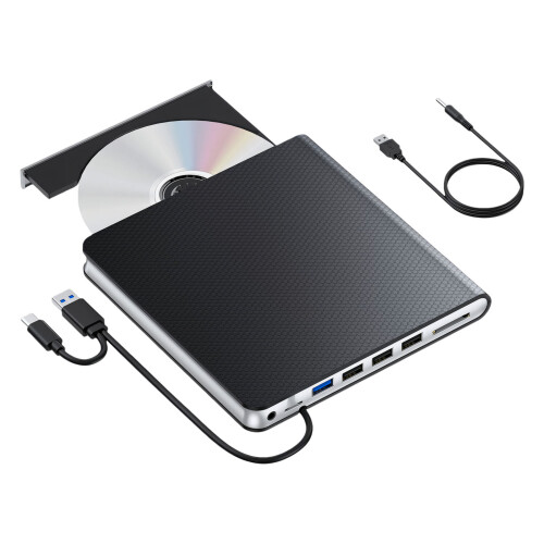 Externes Laufwerk mit USB3.0 USB2.0-Anschluss, Kartensteckplatz,