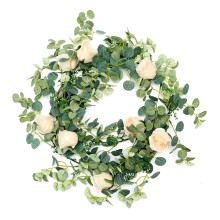 Γιρλάντα ξενοδοχείου με τριαντάφυλλο ευκαλύπτου από μετάξι 1,8μ