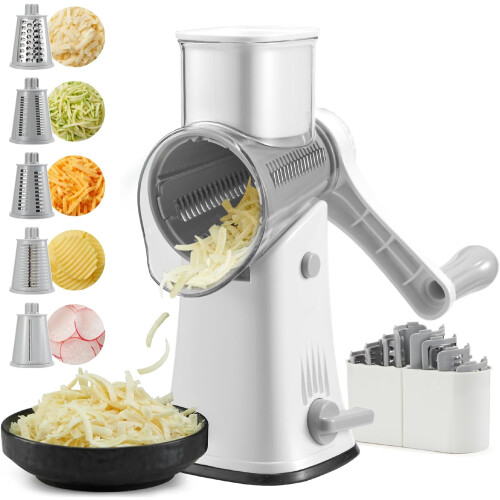 Râpe à fromage manuelle 5 en 1 avec ventouse puissante