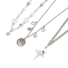 Elegant Alloy Star Drop Necklace With Shining Rhinestones-17